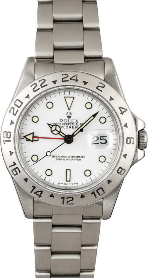 Pre-Owned Rolex Explorer II Ref 16570 White 'Polar' Dial