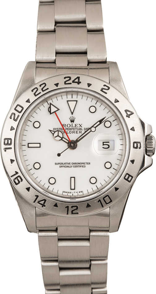 Pre-Owned Rolex Explorer II Ref 16570 White Tritium Dial