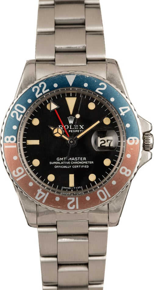 Men's Vintage Rolex GMT-Master 1675 Steel Pepsi