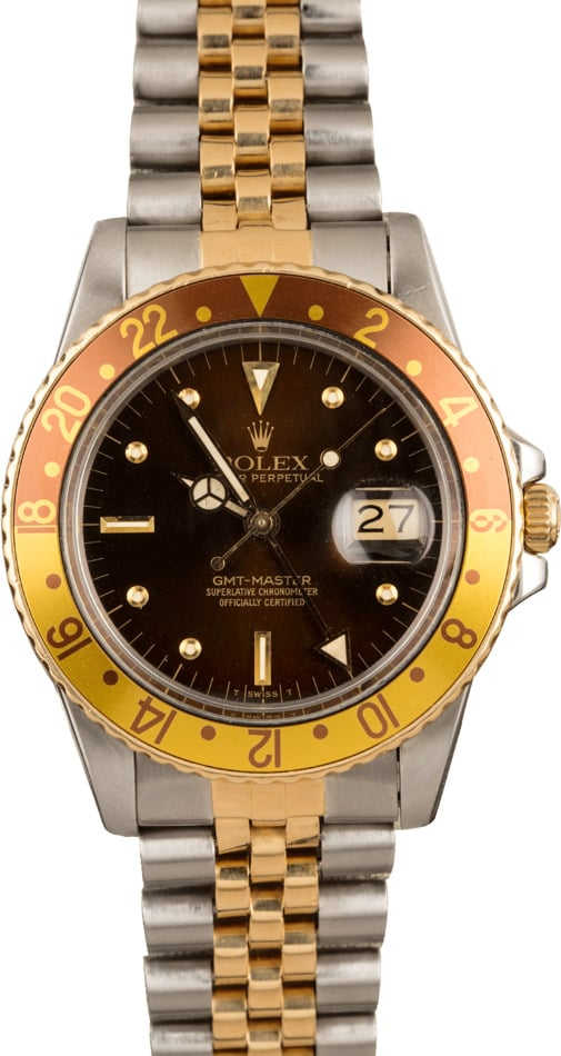 Pre-Owned Rolex GMT-Master 16753 'Root Beer' Insert