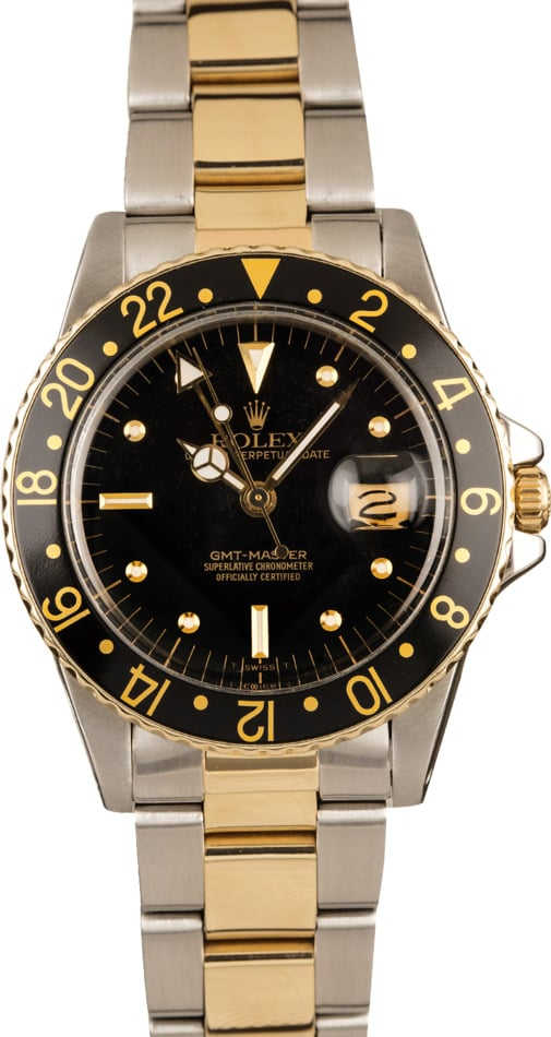 Vintage Rolex GMT-Master Model 16753 Black Dial
