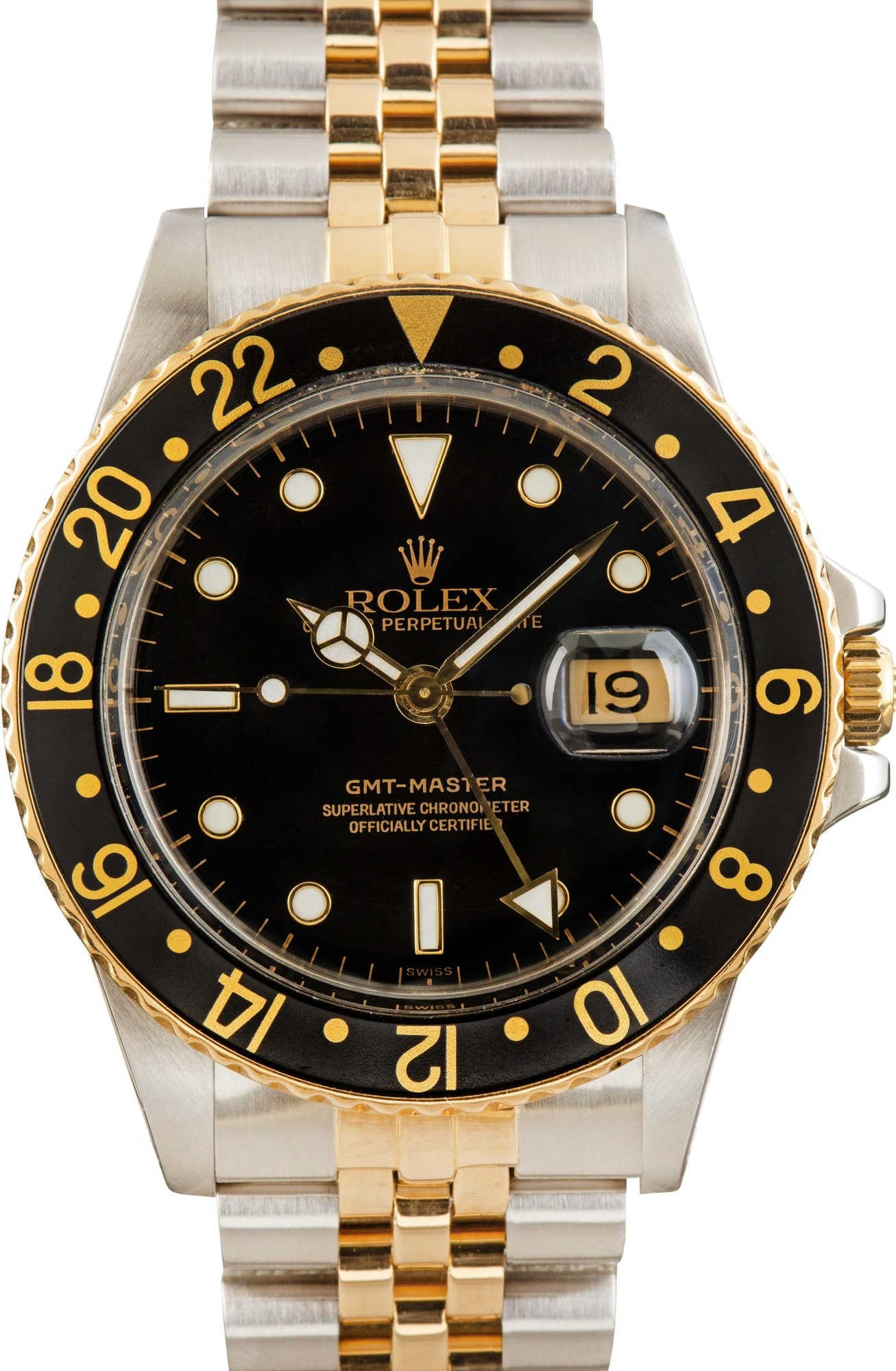 Rolex GMT-Master Two Tone 16753 Black Dial