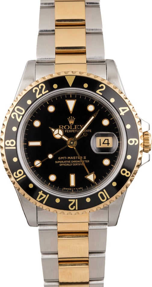Pre Owned Black Dial Rolex GMT-Master II Ref 16713