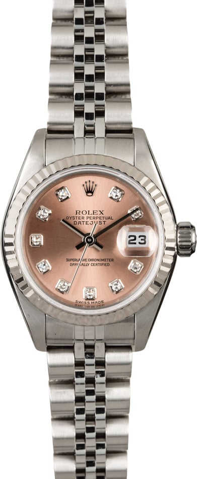 Rolex Ladies Datejust 79174 Salmon Diamond Dial