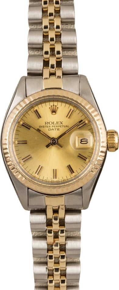 Used Rolex Date 6917 Champagne Index Dial T