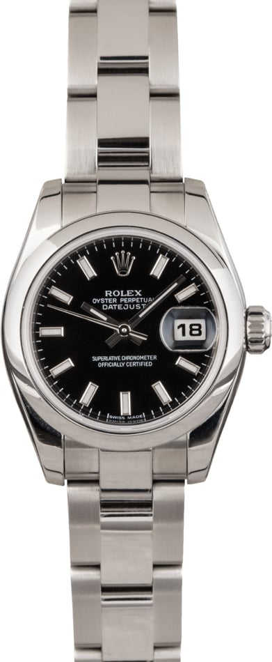 Used Rolex Lady Datejust 179160 Black Index Dial