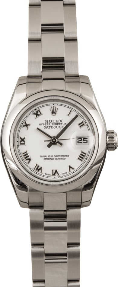 Pre-Owned Rolex Ladies Datejust 179160 White Roman Dial