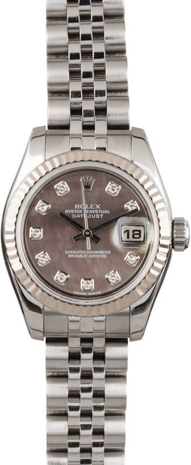 Used Rolex Datejust 179174 Black MOP Diamond Dial