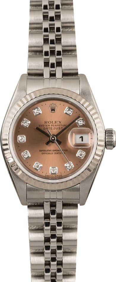 Pre Owned Rolex Lady Datejust 79174 Salmon Diamond Dial