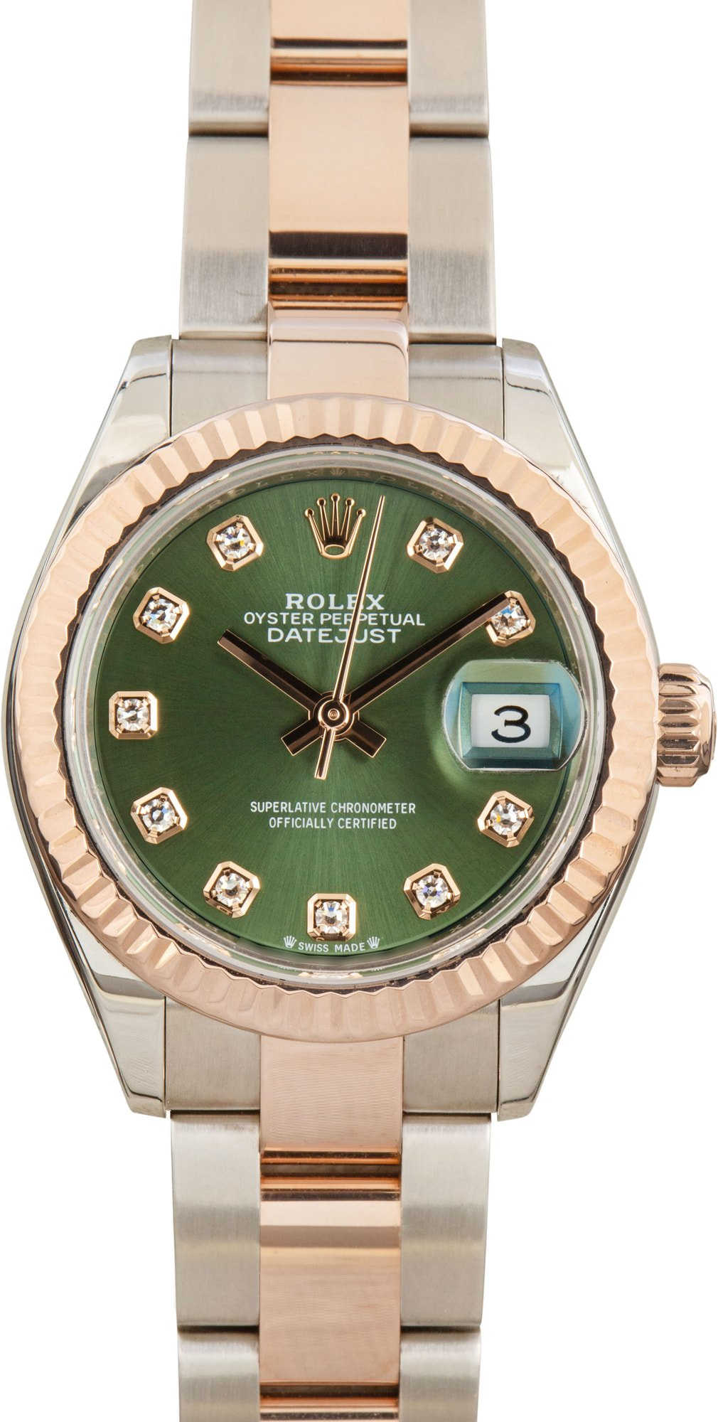 Rolex Datejust 28 Ref 279171 Olive Green Diamond Dial