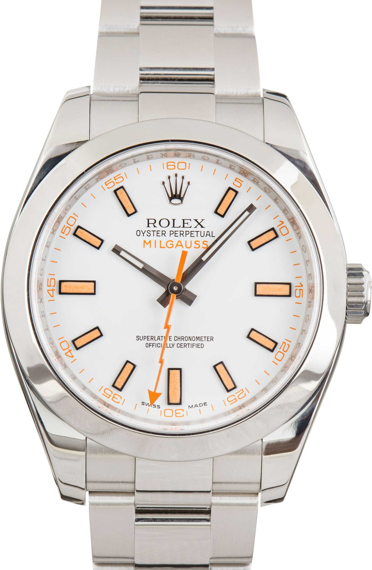 Rolex Milgauss 116400 White Superluminova Dial