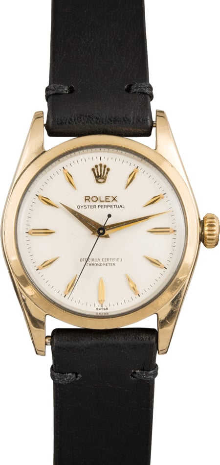 Pre-Owned Rolex Oyster Perpetual 6634 White Arrowhead Dial