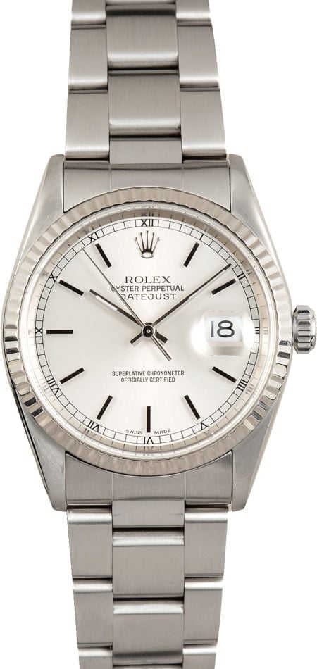 Rolex Oyster Perpetual Datejust 16234 White Gold Bezel