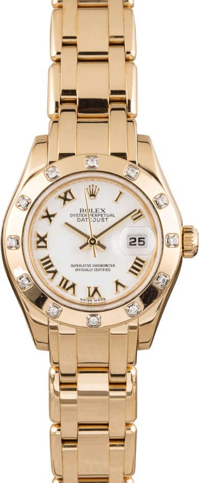 Used Rolex Pearlmaster 80318 White Roman Dial