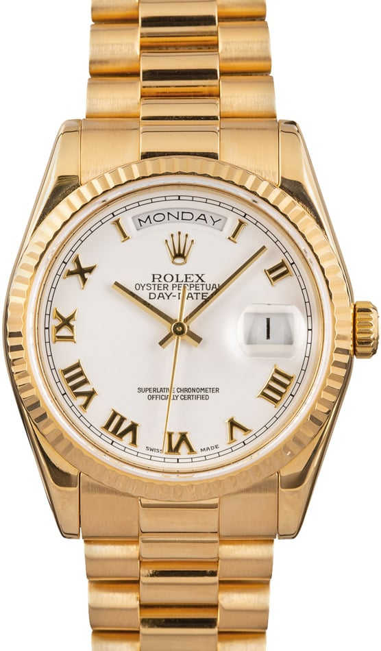 Rolex President White Roman 118238