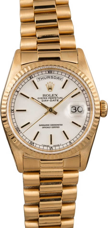Used Rolex President 18238 White Dial
