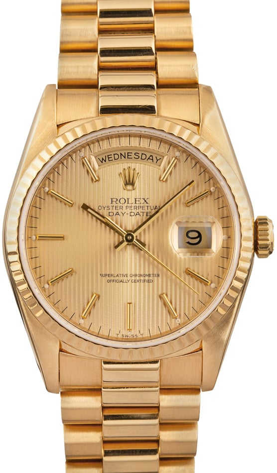 Rolex 18K Gold President 18238 Tapestry Dial