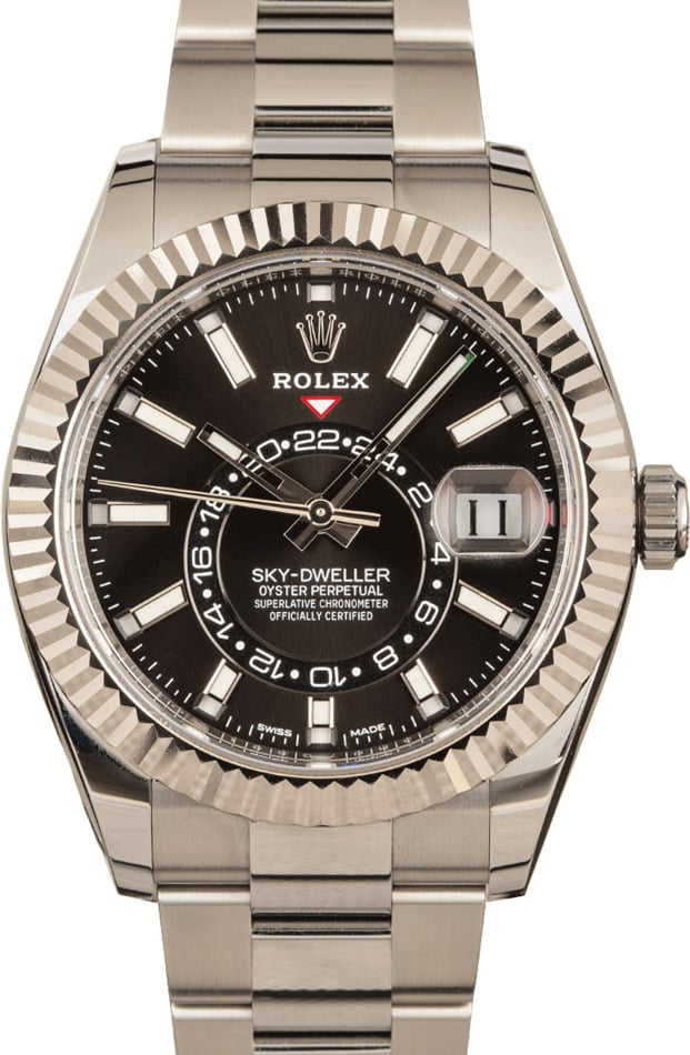 Pre Owned Rolex Sky-Dweller 326934 Black Luminous Dial