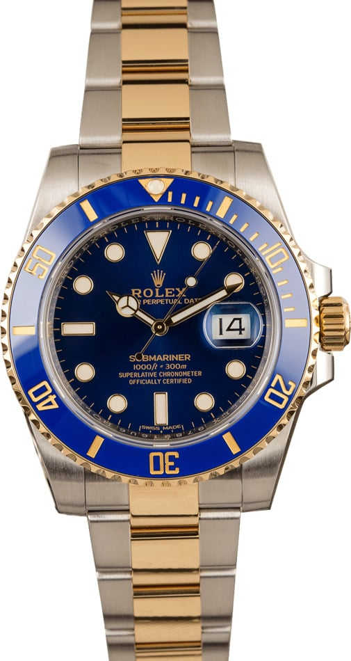 Used Rolex Submariner 116613 Two Tone with Sunburst Blue