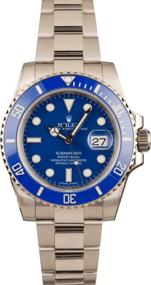 Rolex Submariner 116619 'Smurf' White Gold Oyster