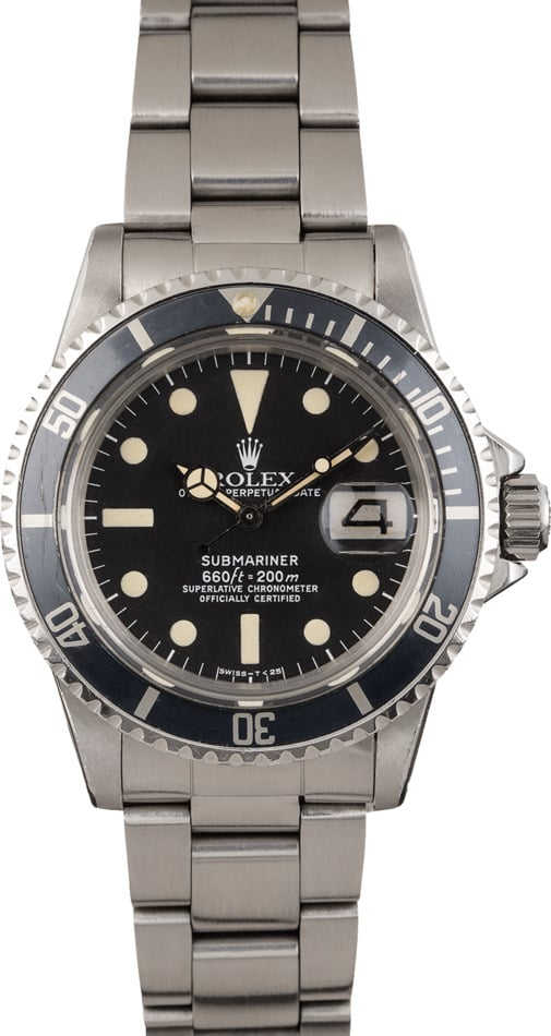 Vintage 1975 Rolex Submariner 1680 Black Bezel