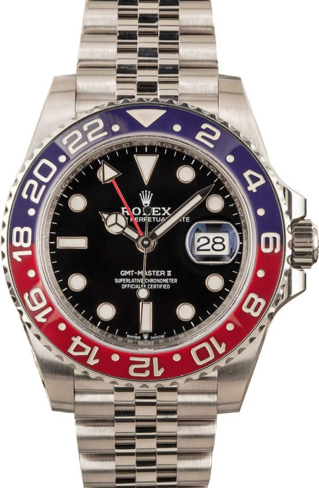 Pre-Owned Rolex GMT-Master II Ref 126710 Ceramic 'Pepsi' Steel Jubilee Band