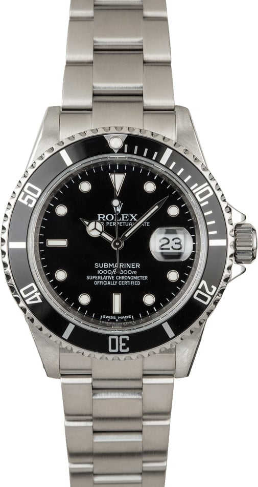 PreOwned Rolex Submariner 16610 Serial Engraved Rehaut