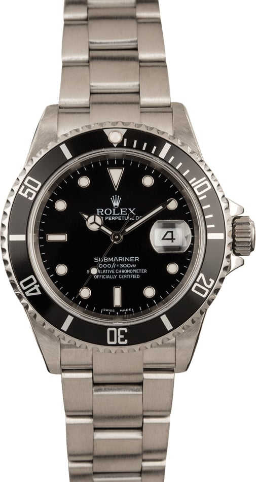 Pre Owned Rolex Submariner 16610 Luminous Hour Markers