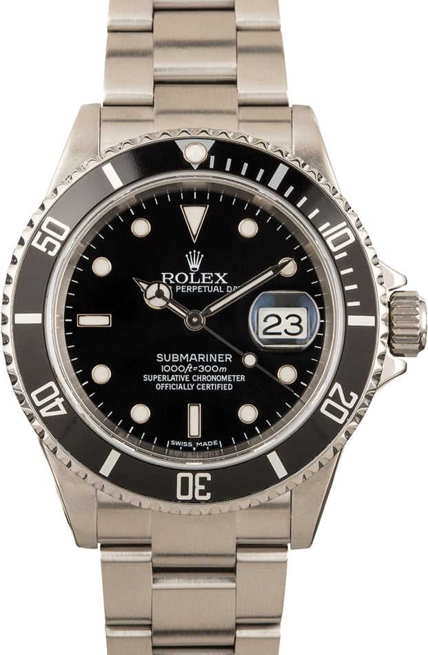 Rolex Steel Submariner 16610 No Holes