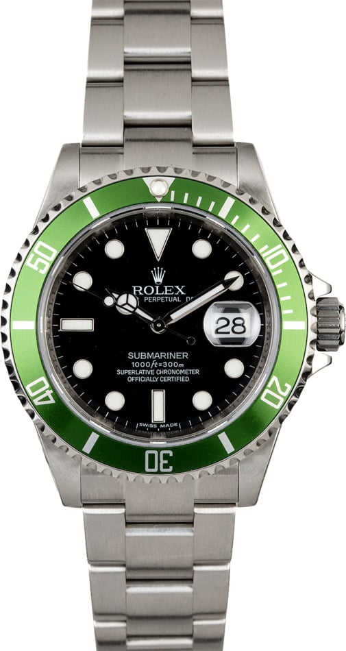 Rolex Submariner 16610V Kermit Anniversary Bezel