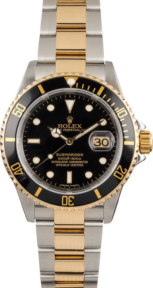 Pre-Owned Rolex Submariner 16613 Two Tone Oyster Band