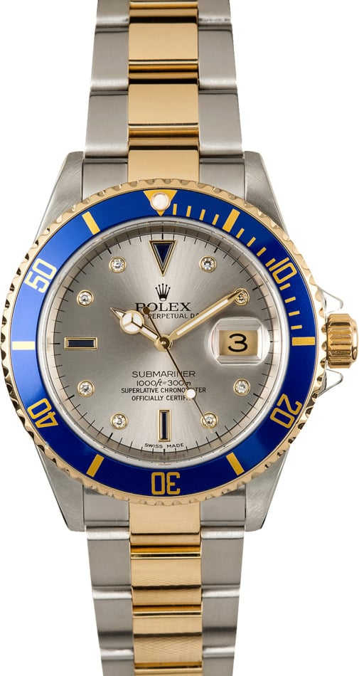 Rolex Submariner 16613 Slate Serti Dial