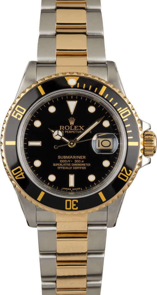 PreOwned Rolex Submariner 16803 Black Luminous Dial