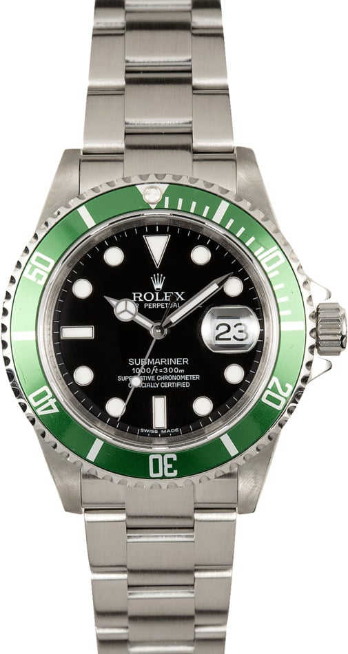 Rolex Submariner Green Anniversary 16610V Serial Engraved