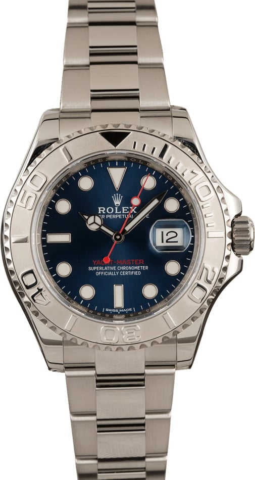 Used Rolex Yacht-Master 116622 Platinum Bezel Blue Dial