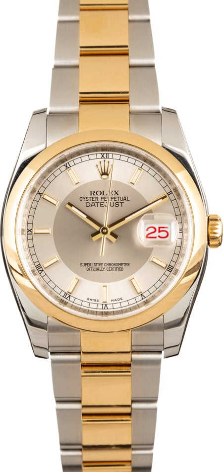 PreOwned Rolex Datejust 116203 Tuxedo Index Dial