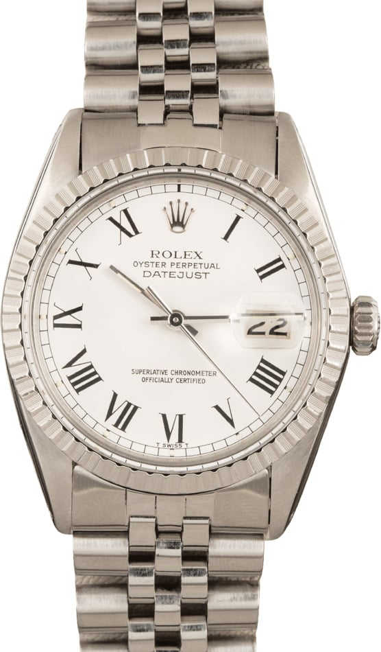 Pre-Owned Rolex Datejust 16030 White 'Buckley' Dial