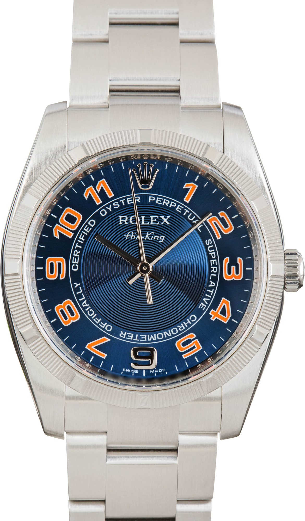 Used Rolex Air-King 114210 Blue Concentric Dial