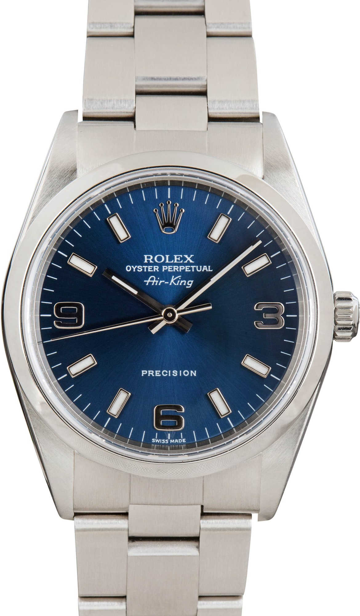 Pre-owned Rolex Air-King Ref 14000 Blue Dial