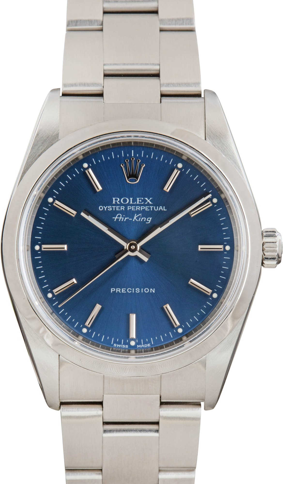 Pre-owned Rolex Air-King Ref 14000M Blue Dial