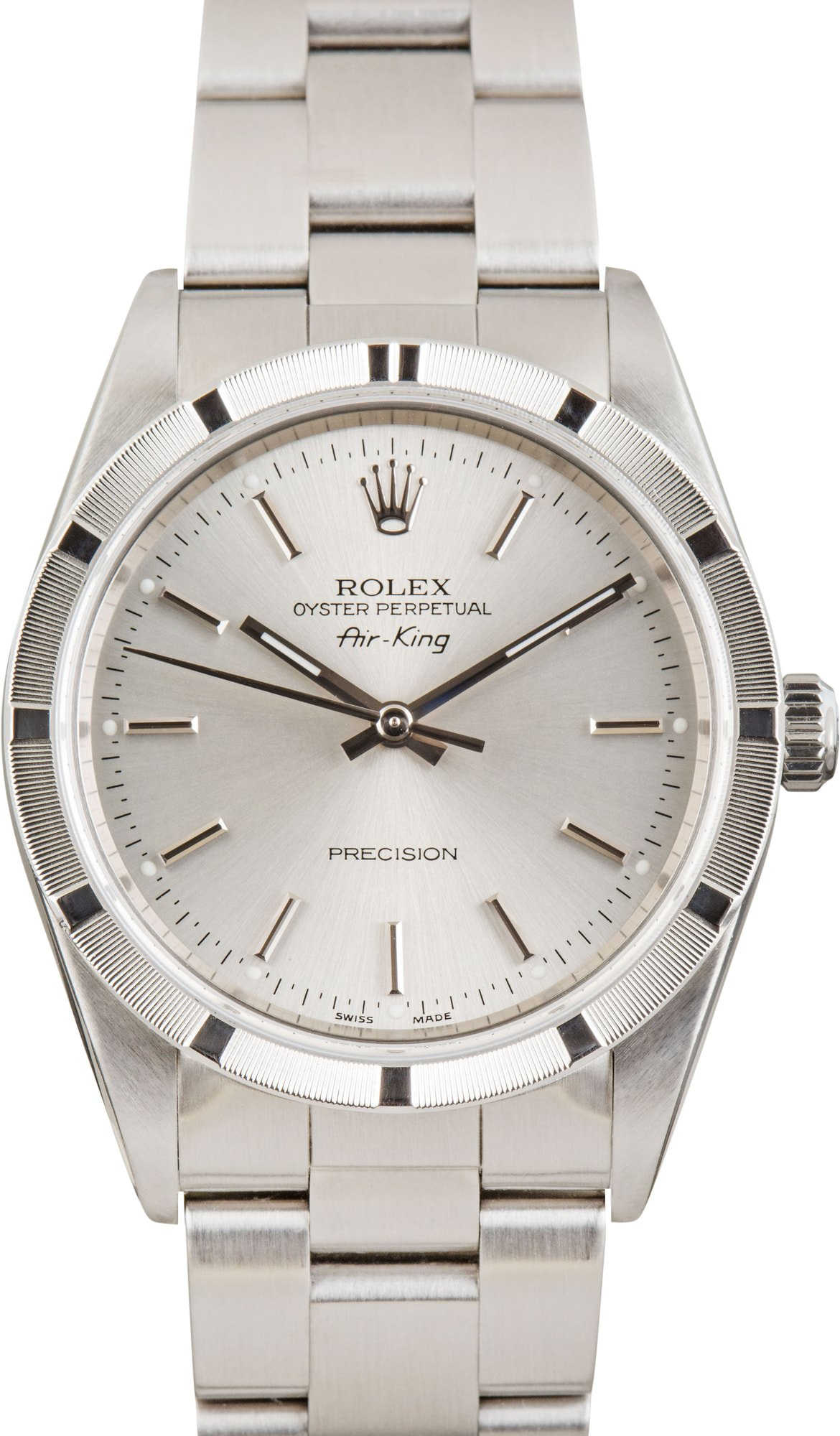 Pre Owned Rolex Air-King 14010 Silver Index Dial
