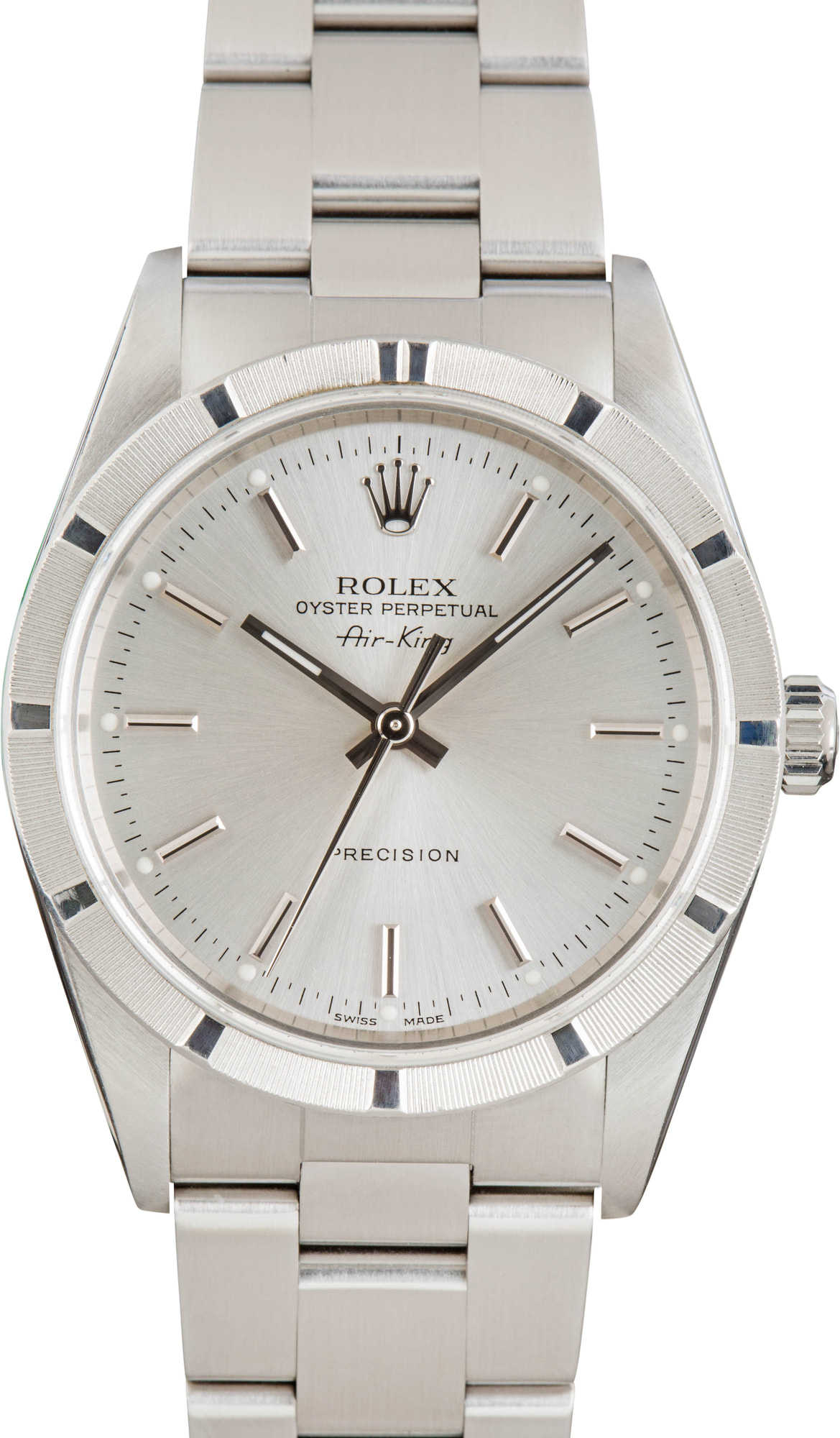 Pre Owned Rolex Air-King 14010 Silver Index Dial