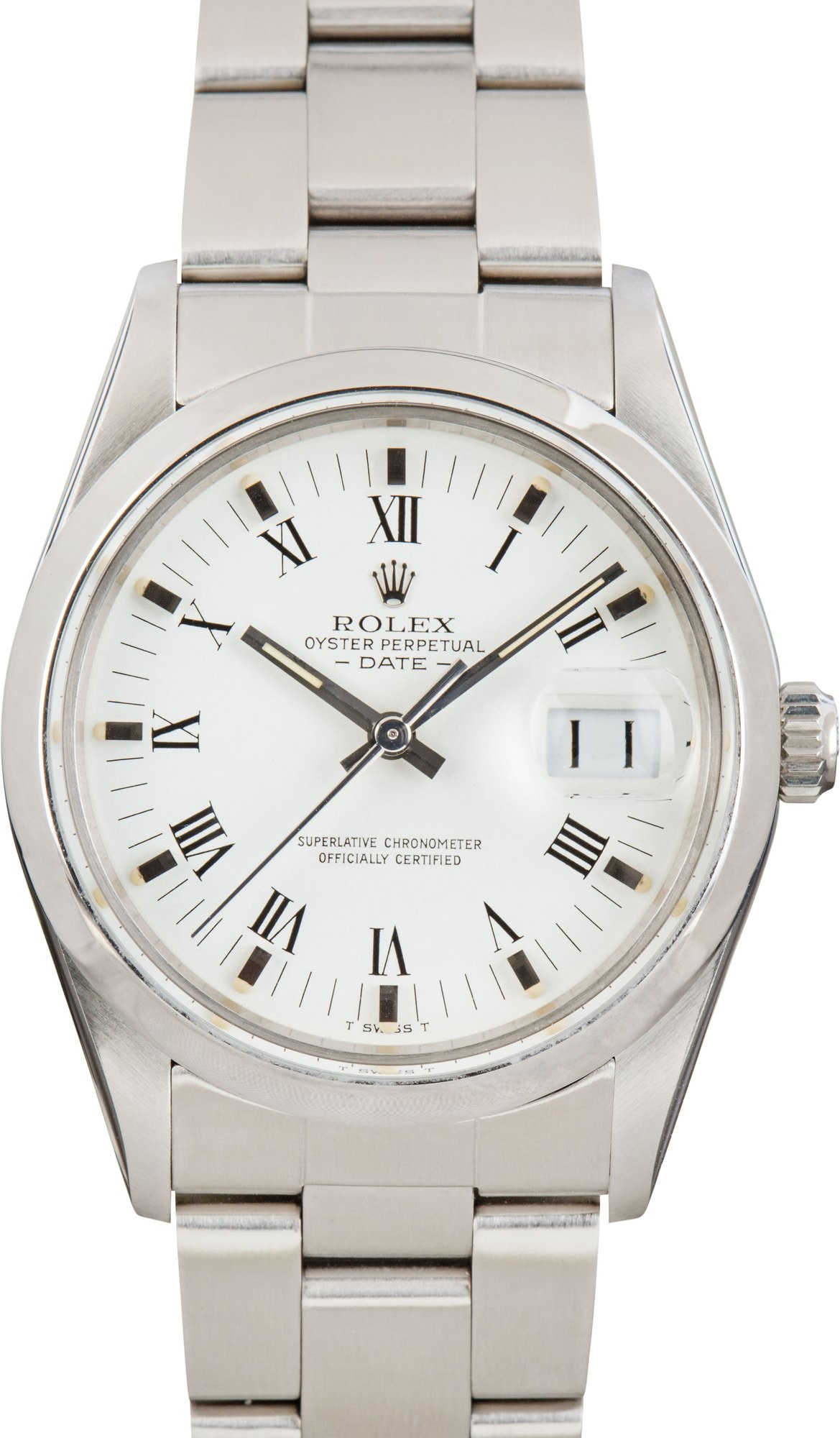 180460 Pre-owned Rolex Date 15000 White Dial