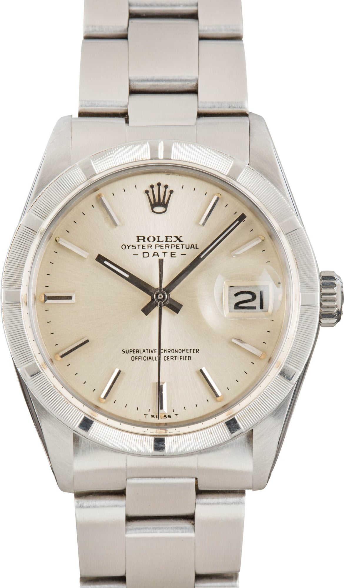 Pre-owned Rolex Date 1501 Silver Dial