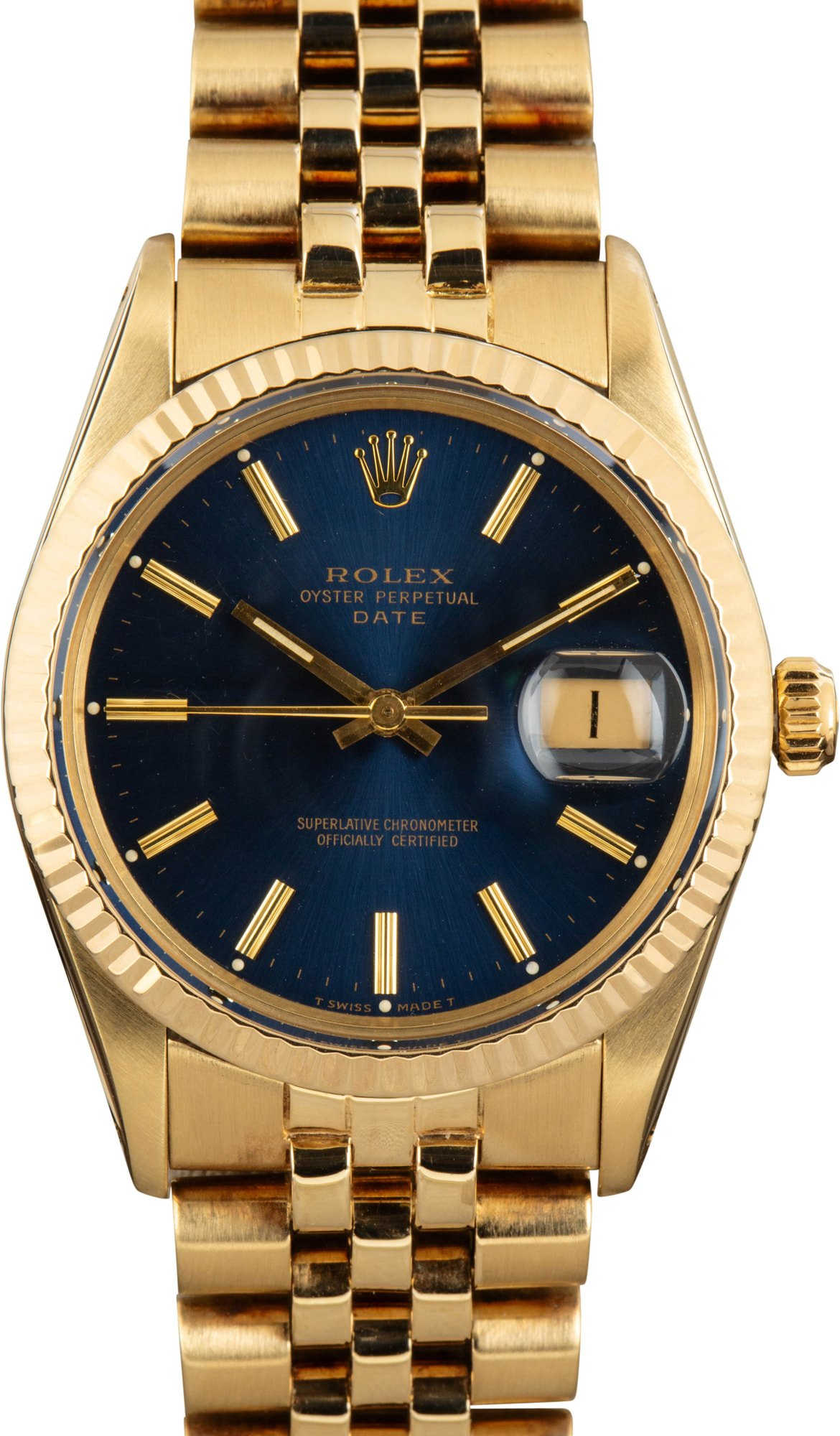 Rolex Date 15037 Yellow Gold Jubilee Band