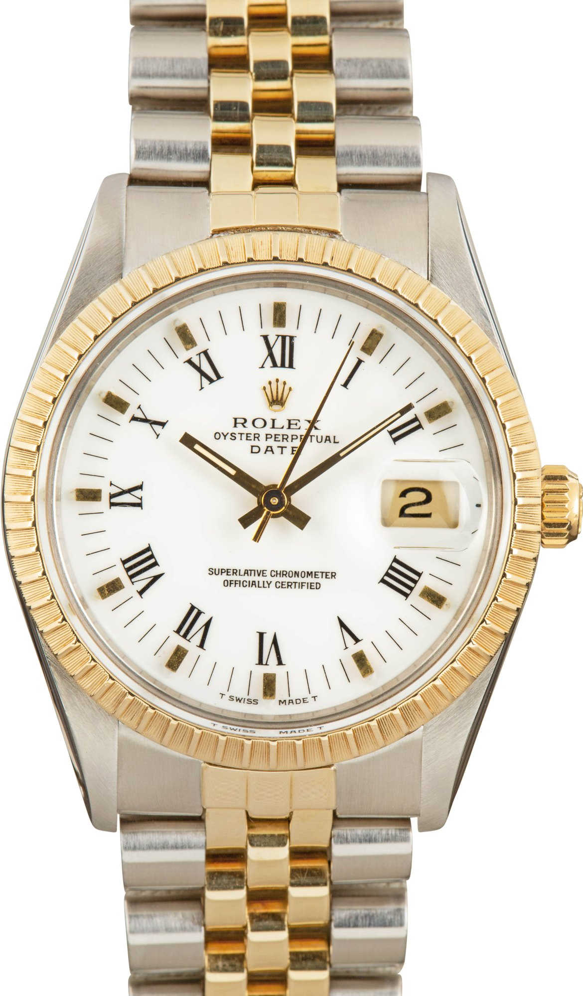 Rolex Date 15053 White Roman Dial