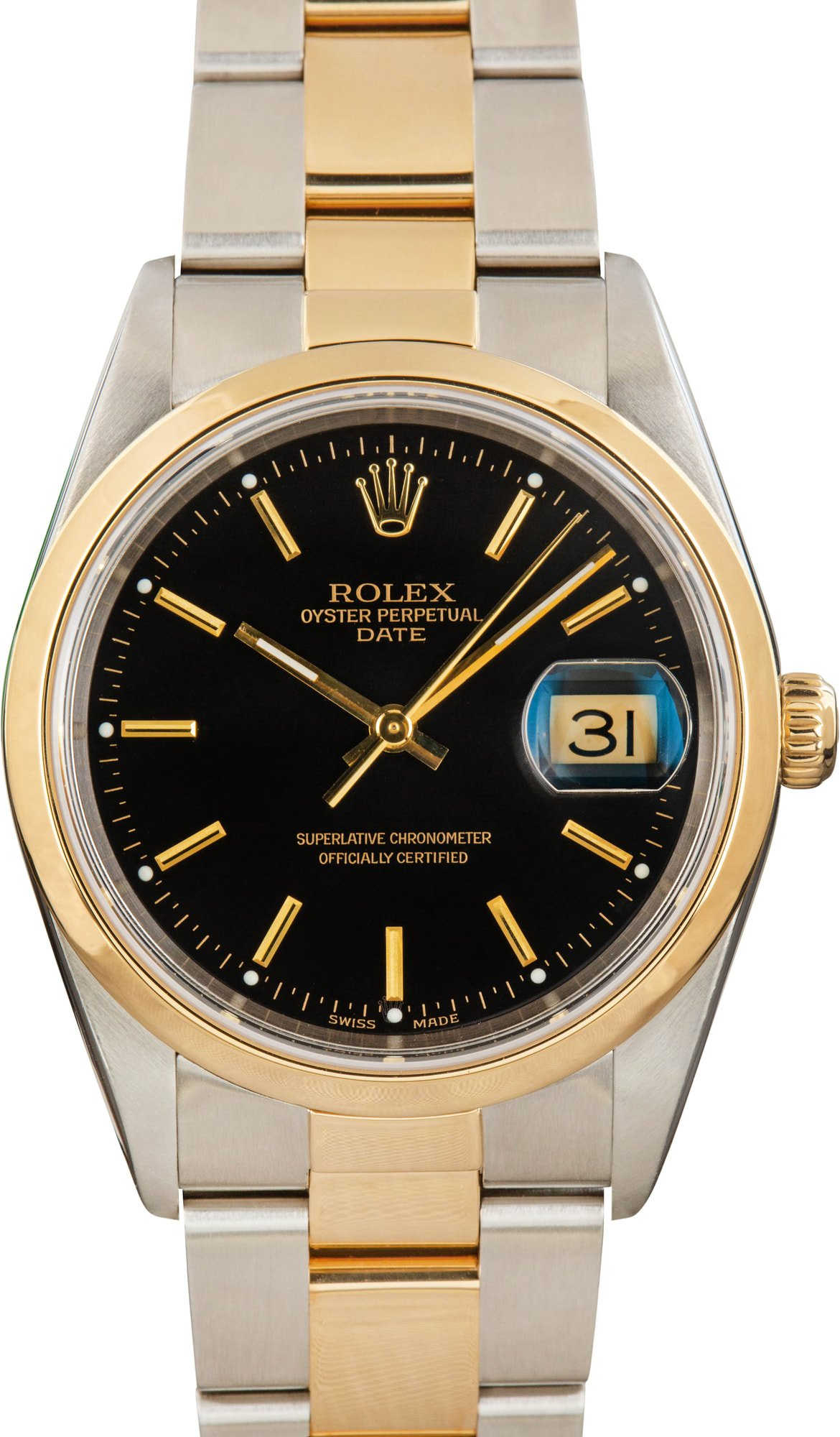 Pre-owned Rolex Date Ref 15203 Black Dial