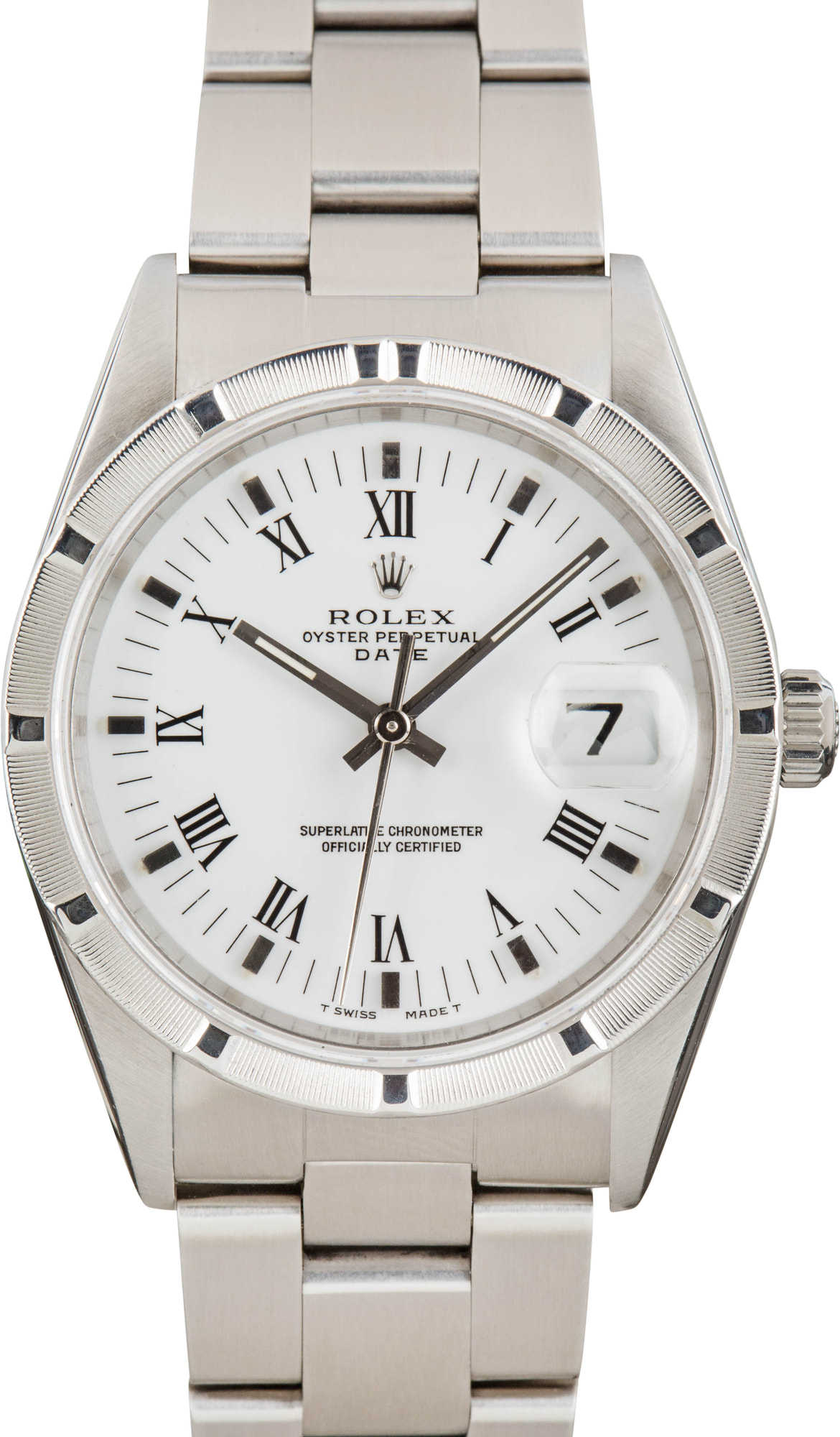 Pre Owned Rolex Date 15210 White Roman Dial