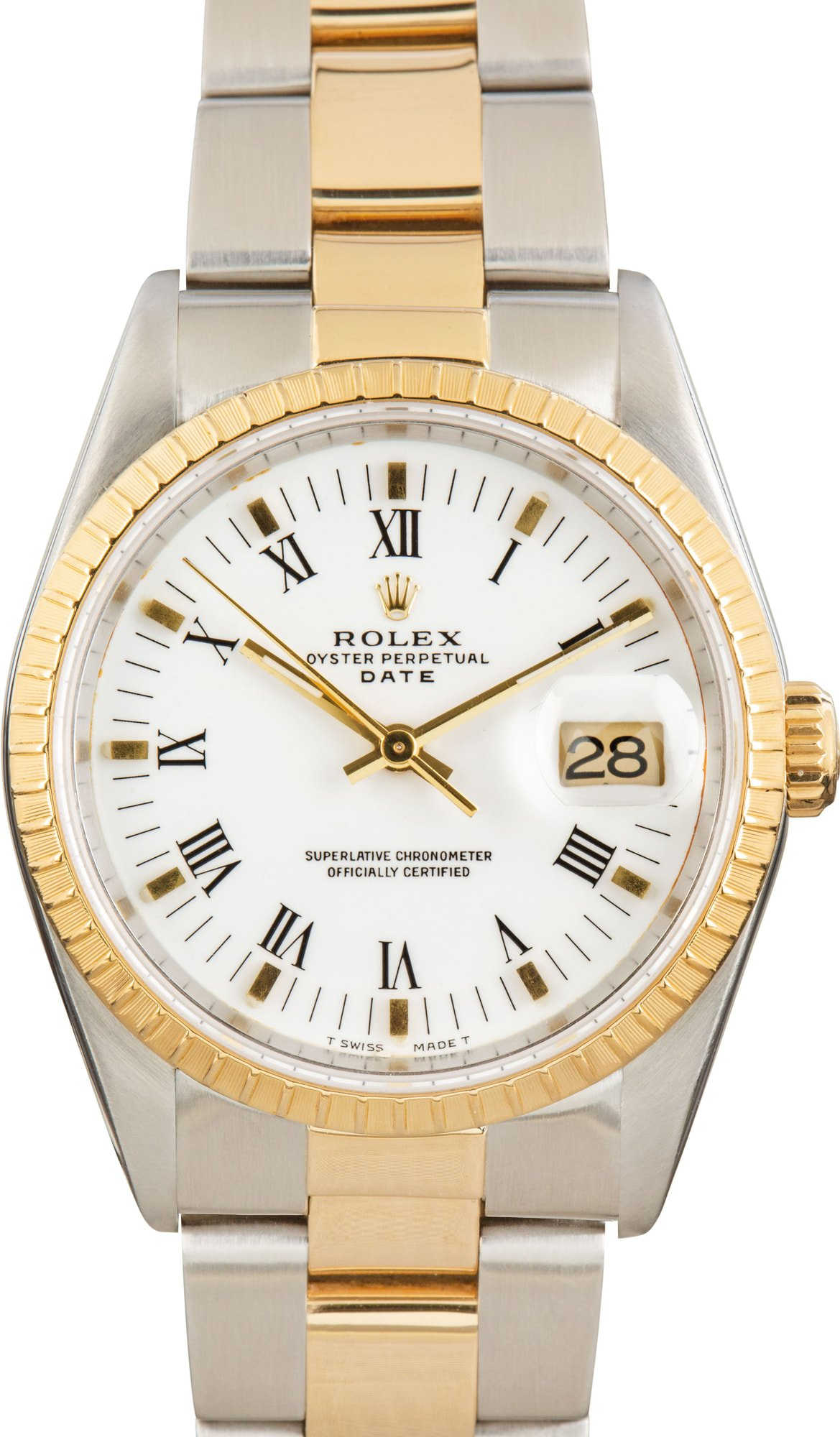 Rolex Date Ref 15223 White Roman Dial