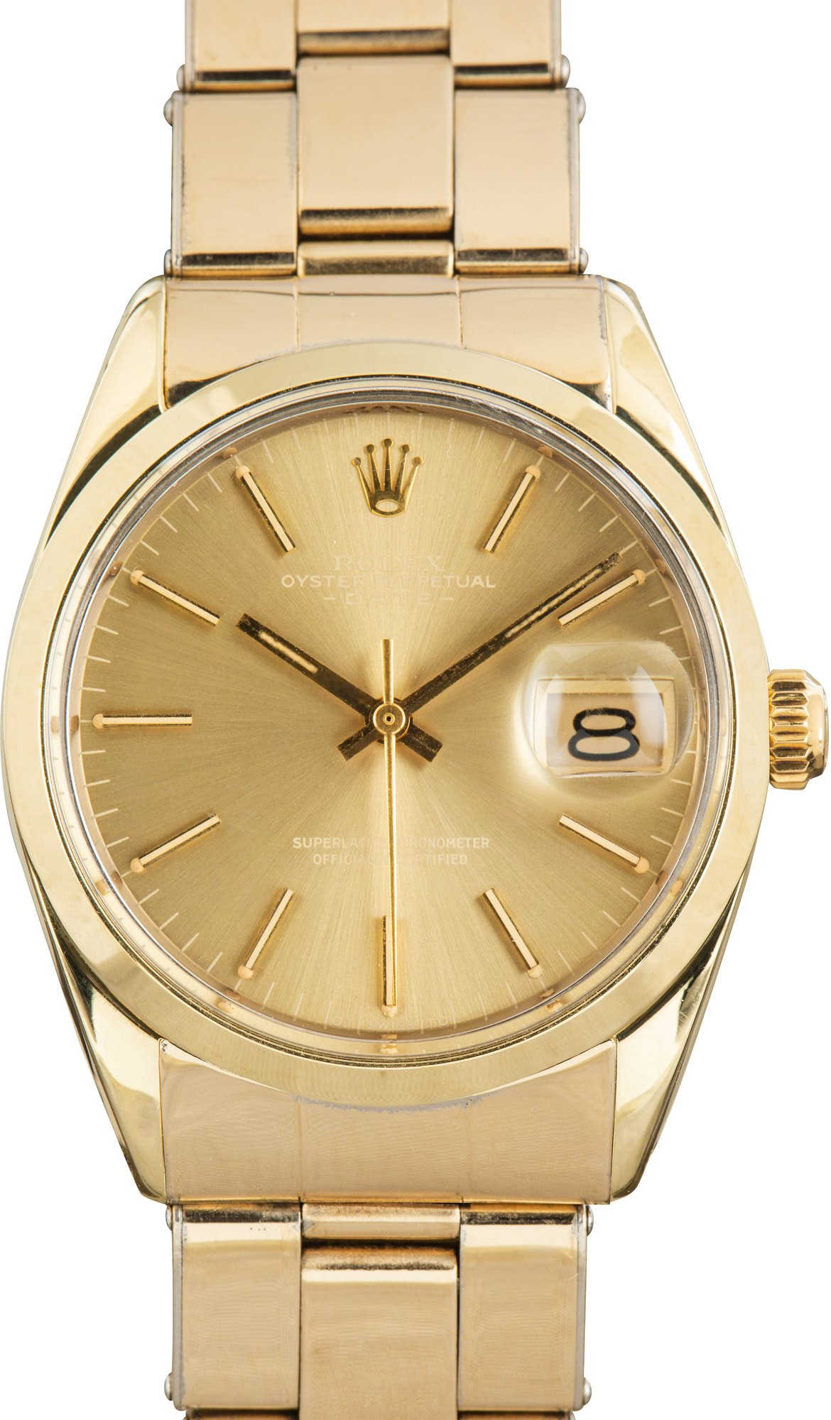Vintage Rolex Date 1550 Yellow Gold Shell